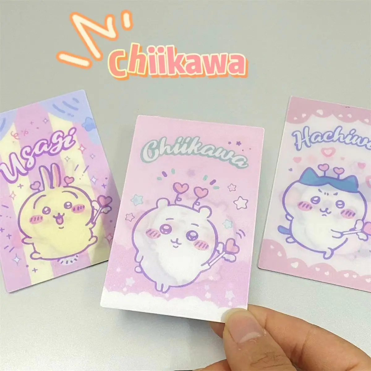 3 Stück Chiikawa Raster Karte niedlich Hachiware Usagi Kawaii Muster Transformation karte für Freunde, Kinder, Mädchen Geschenke