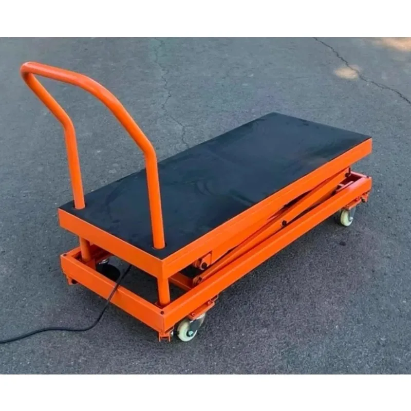 

Small electric lift horse stool folding mobile hydraulic lift scissor type working platform interior decoration push cart