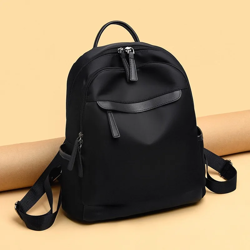Lightweight Oxford Cloth Canvas Travel Backpack Women's Fashionable Versatile Bag Casual Daypack Soft Handle Zip Closure