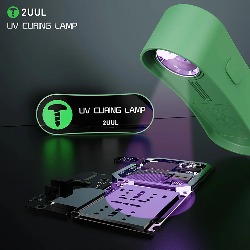 2UUL SC08 Mini UV Curing Lamp for Mobile Phone Maintenance Dual Beads Circuit Board Repair Shadowless Glue Ink Curing Light