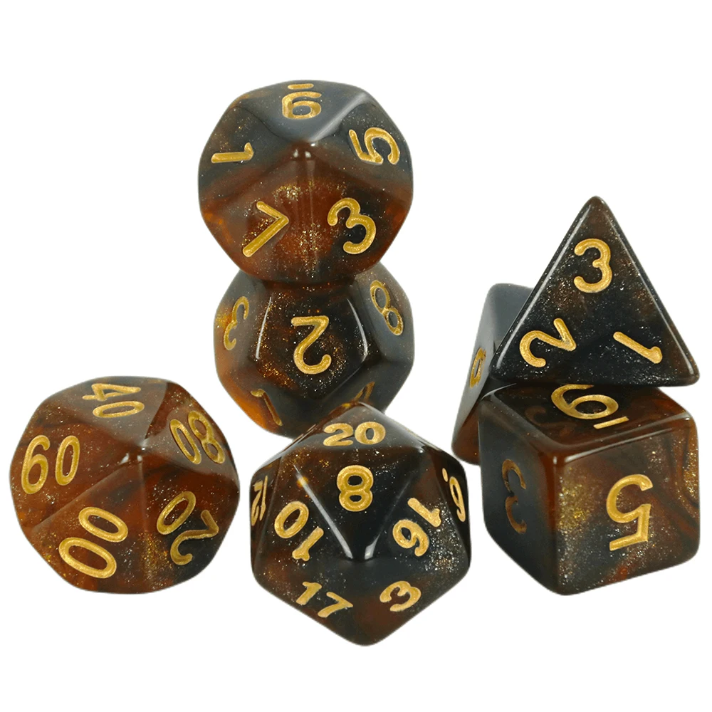 Würfelset, Brettspiele, Rollwürfel, Galaxie-Thema, polyedrisches Würfelset, erstaunlicher bunter Universum-Effekt für DND-Zubehör – Detail 1