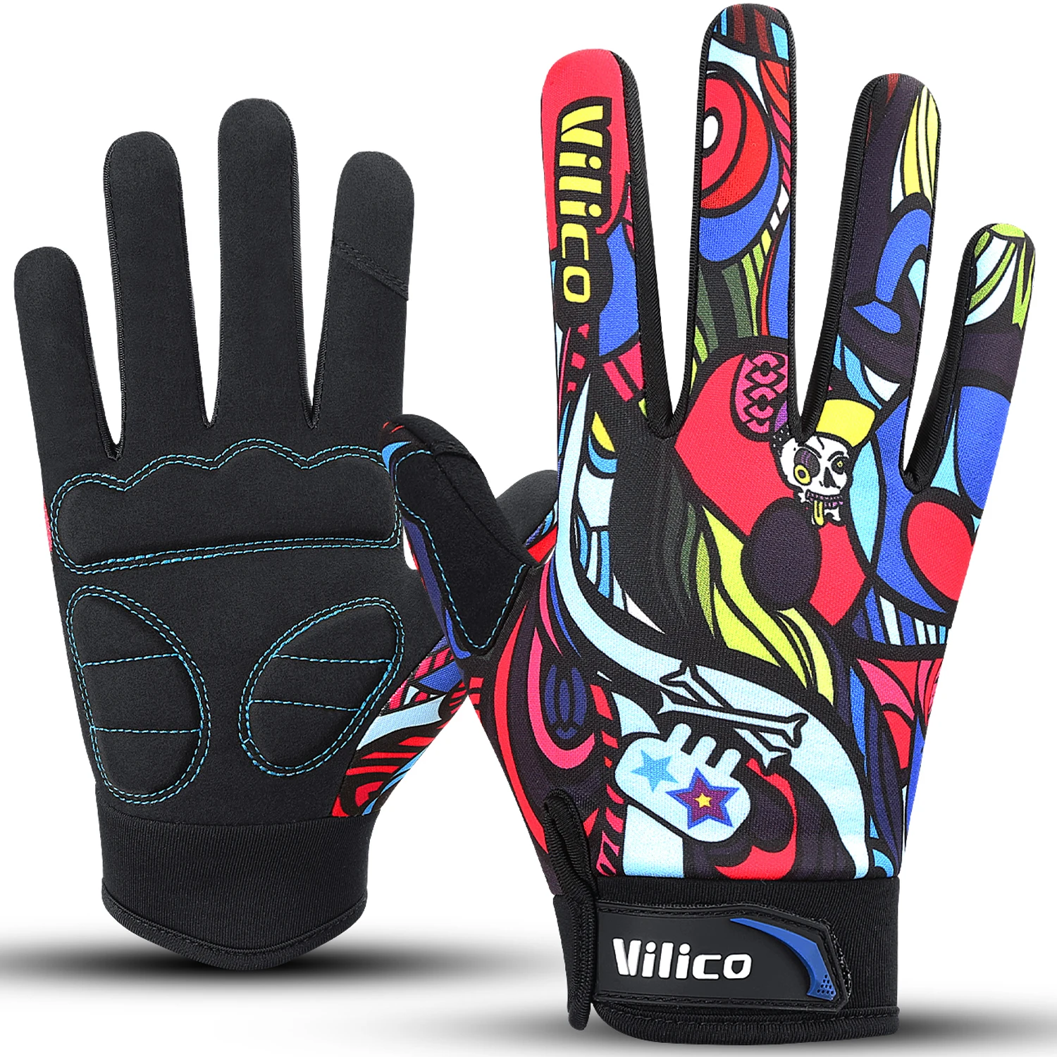 Halloween-Handschuhe, Make-up-Requisiten, Halloween-Zubehör, natürliche Schädel-Geisterkrallen-Handschuhe, Festivalprodukte, gepolsterte Fahrradhandschuhe