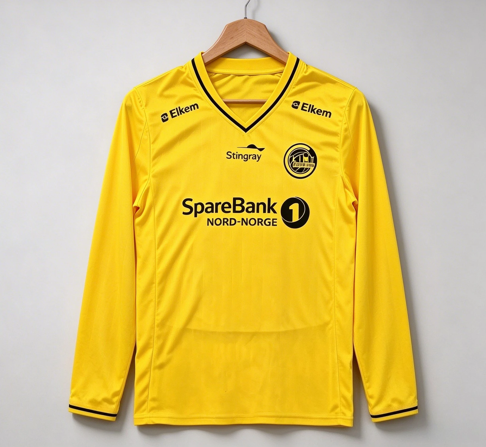 2026 New Bright Yellow V Neck Long Sleeve Football Jersey, Unisex Double Trim Collar Soccer Shirt Quick Dry Sports Training Top