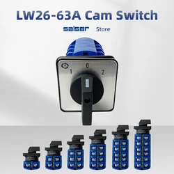 LW26-63A Cam Rotary Switch 2/3P Position Silver Contact ON-OFF Dual Power Forward And Reverse Changeover Selector