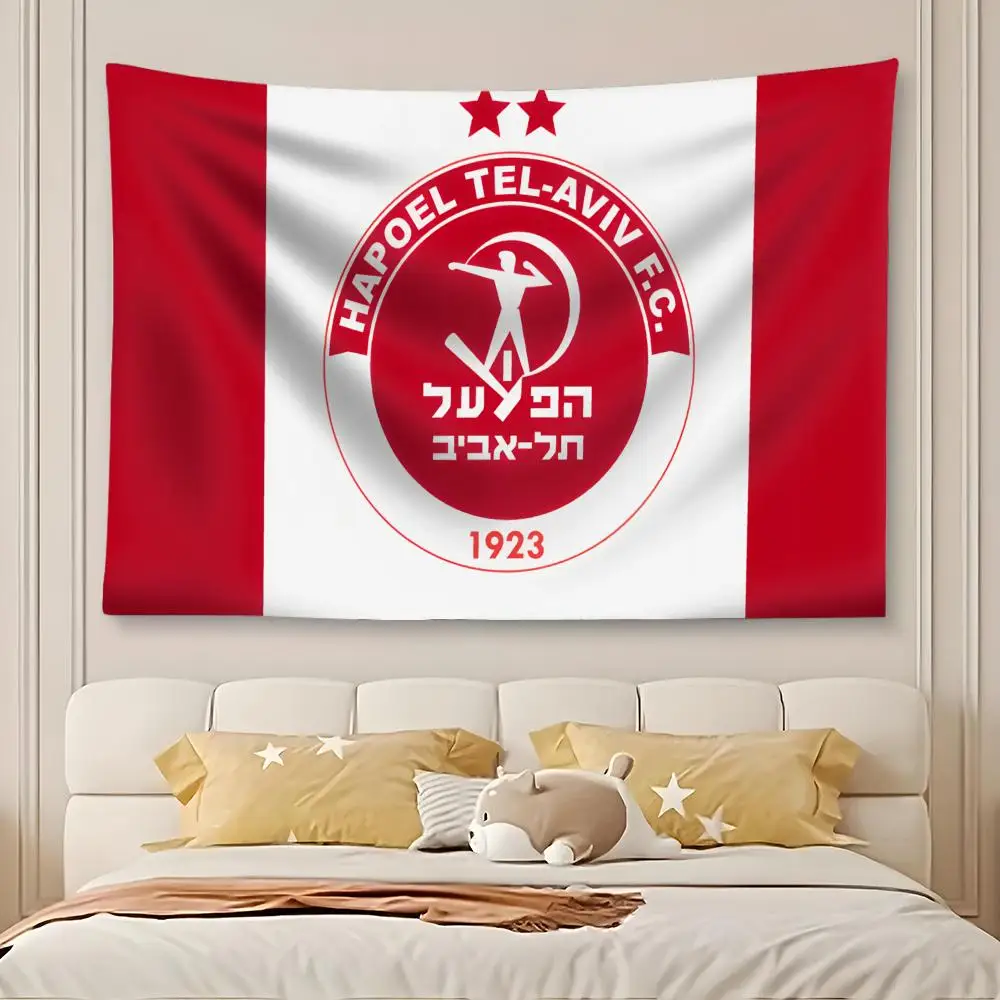 I-Israel H-Hapoel Tel Aviv City FC Tapestry Custom Living Bedroom Party Dormitory Interior Wall Bohemian Decora Attached Clip