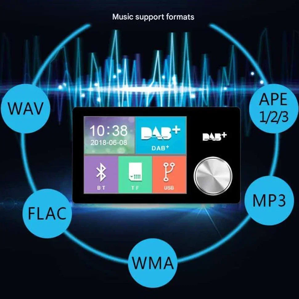 Digital Signal Broadcast Adapter DAB+ Adapter for Car Radio 2.8 Inch Screen DAB Antenna Radio FM Transmitter BT SD TF MP3 Player