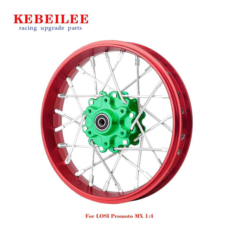 KEBEILEE CNC Aluminum Front Wheel V2 For LOSI Promoto MX motorcycle  1:4 Red