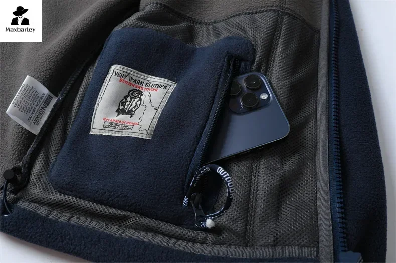 Veste à capuche chaude en laine épaissie pour hommes, manteau résistant au froid, décontracté, extérieur, camping, sourire, marque, à la mode, hiver, 2024