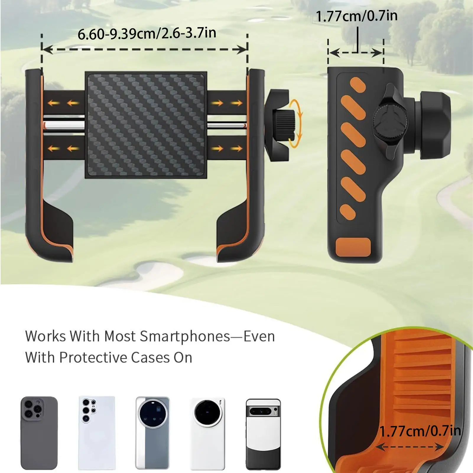 Golf Cart Phone Holder Magnetic Phone Holders For Golf Carts Stand Quick-Release Anti-Slip Rack Clamp 360 Degree Rotation For