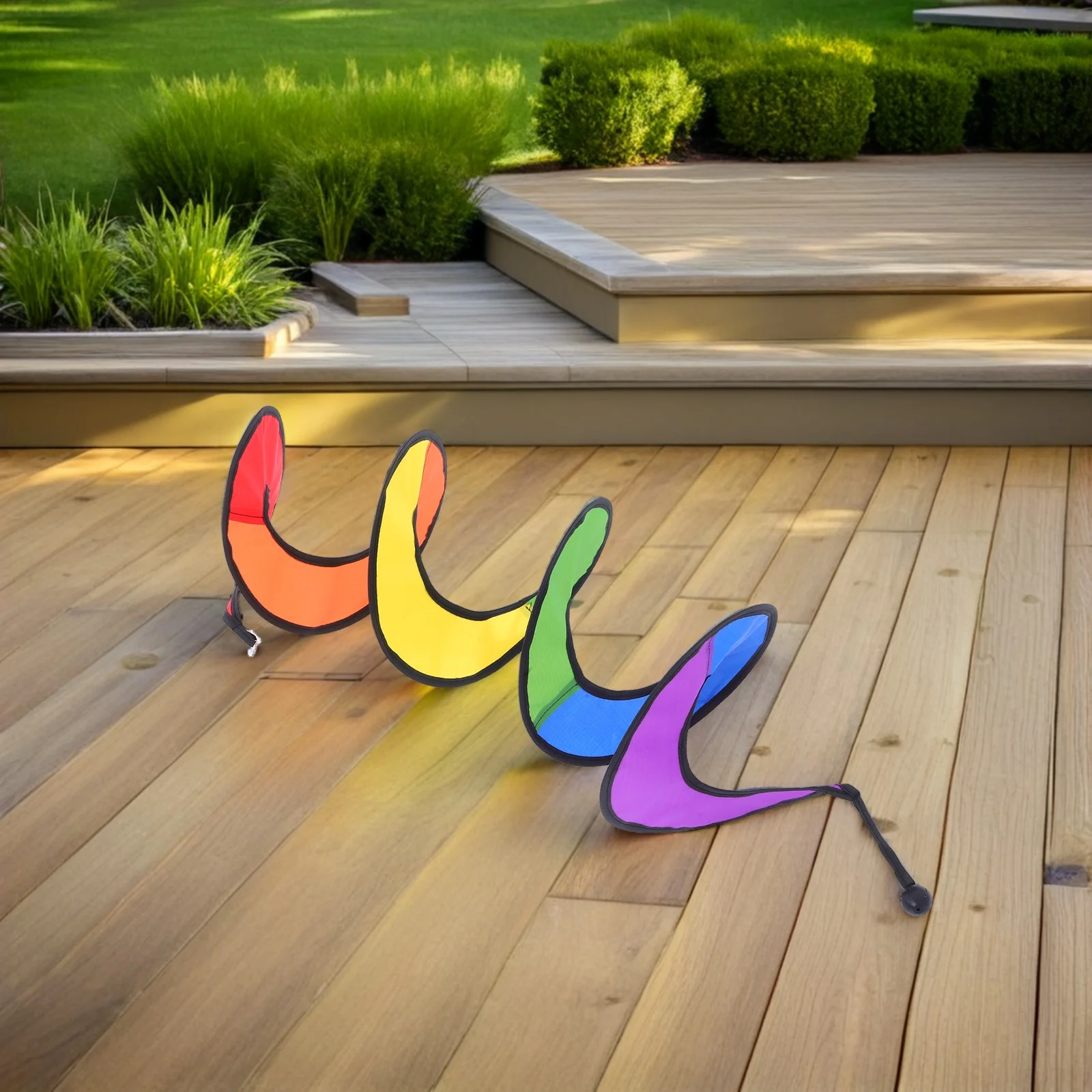 

Christmas Spiral 110x22cm Multicolor Nylon Foldable Wind Spinner for Tent Garden Outdoor Decor Camping Picnic