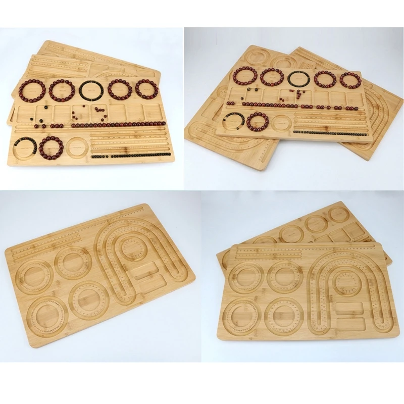 

Natural Wood Board Plate Beading Tray Jewelry Measuring Tools Craft Gift Bracelet Stand Store Display Plate for Table