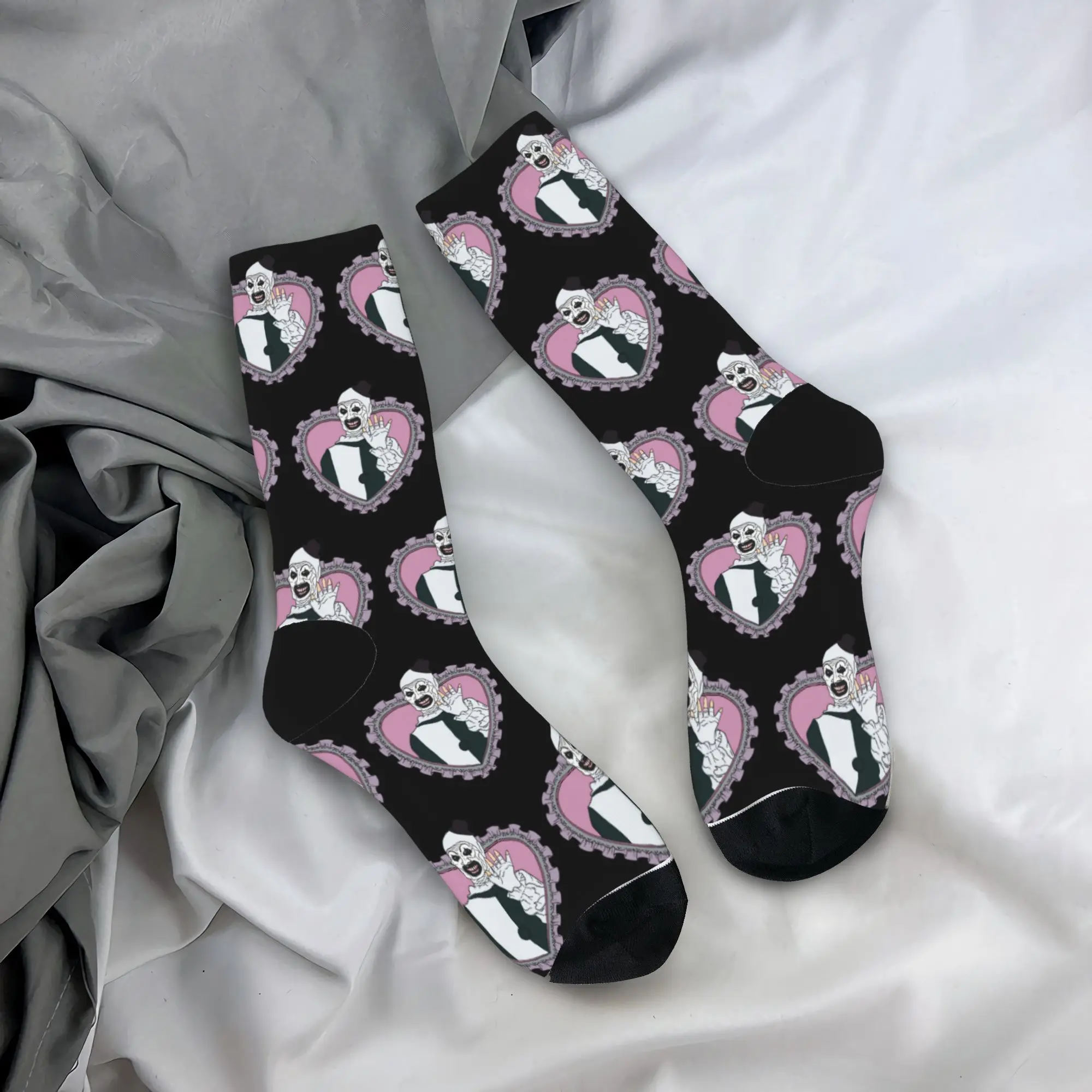 Cute Terrifier Love Horror Socks Men's Women's Polyester Socks Novelty Spring Summer Autumn Winter Middle Tube Stockings Gifts
