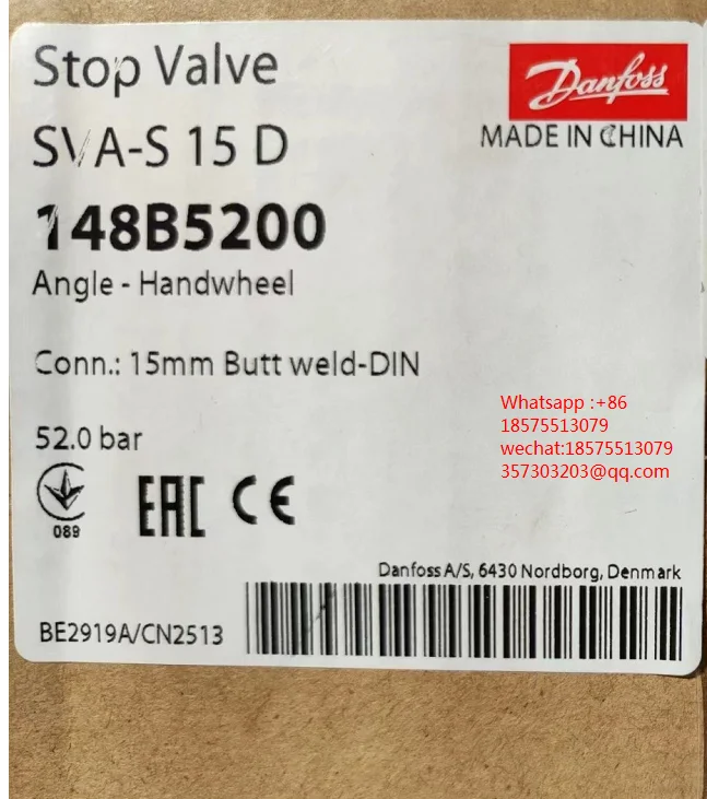 Danfoss 148B5200 Globe Valve SVA15  1 PIECE