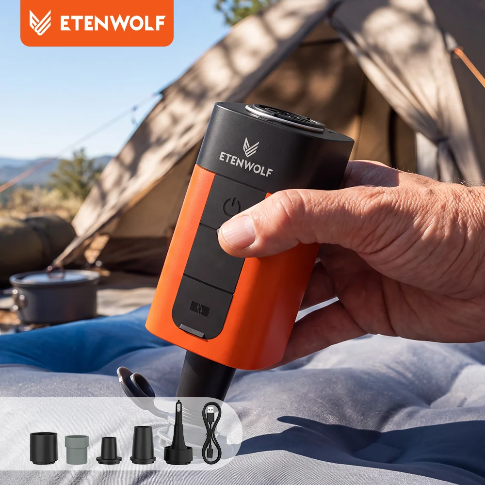 ETENWOLF AIR 2 Electric Air Pump 3200mAh 2X Faster Inflation & Deflation Pump for Air Mattress Sleeping Pads Vacuum Storage Bags