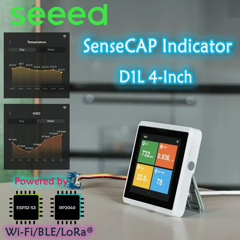 

SenseCAP Indicator D1 /D1L /D1S /D1Pro,4-Inch Touch Screen IoT deve platform powered by ESP32S3 & RP2040 dual-MCU Wi-Fi/BLE/LoRa