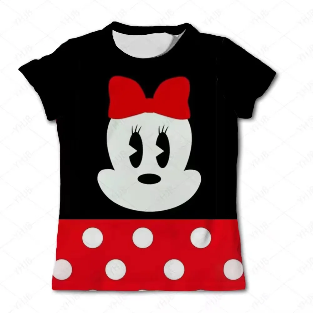 Fashionable Mickey Mouse Disney Cartoon Print Childrens Short-sleeved Graffiti Street Niche Design Casual Boys and Girls T-shirt