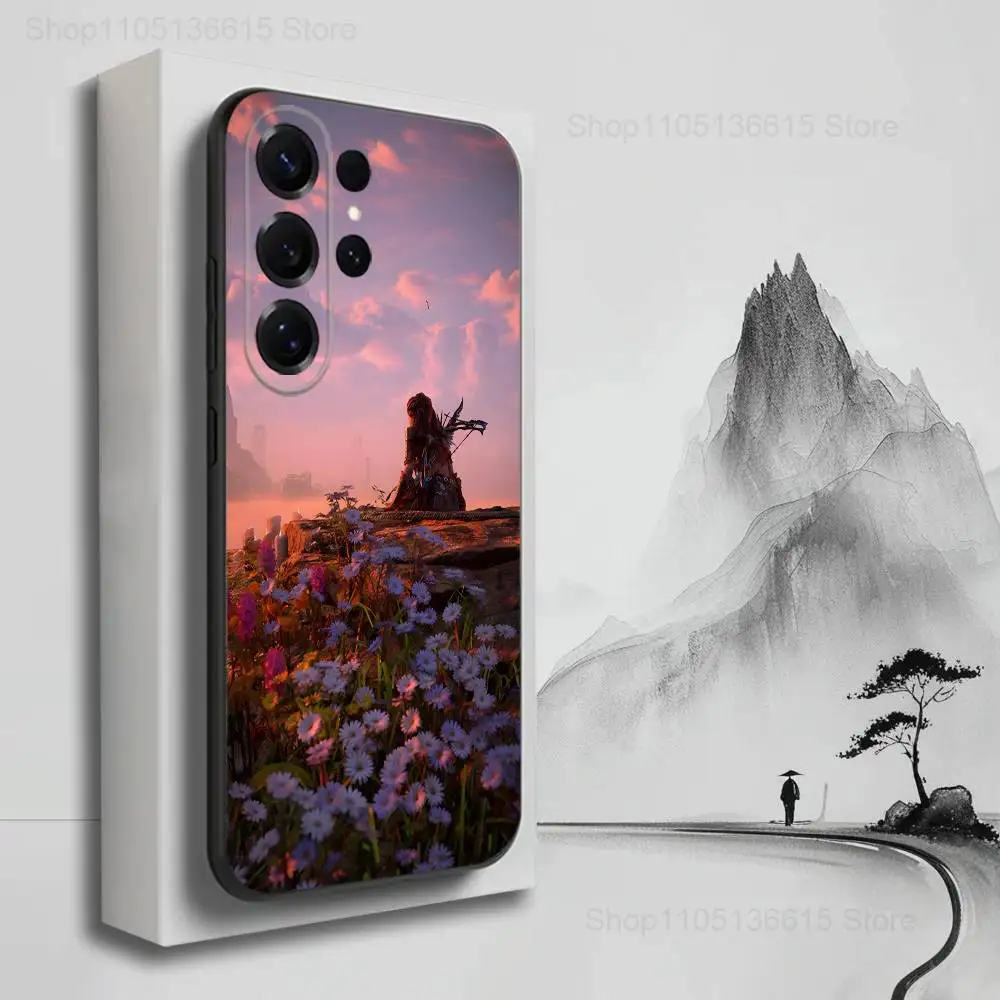 حافظة هاتف H-Horizon Z-Zero D-DAWN لهاتف سامسونج S25، S24، S23، S22، S21، S20، S10، S9، Ultra، Plus، Lite، FE، غطاء أسود من السيليكون الناعم