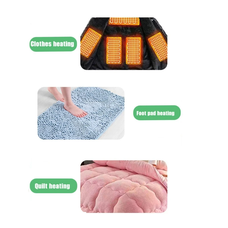 2024 New USB Heating Mat 5V Electric Heating Film Heater Pads for Vest Insoles Down for Jacket Winter Camping Warmer