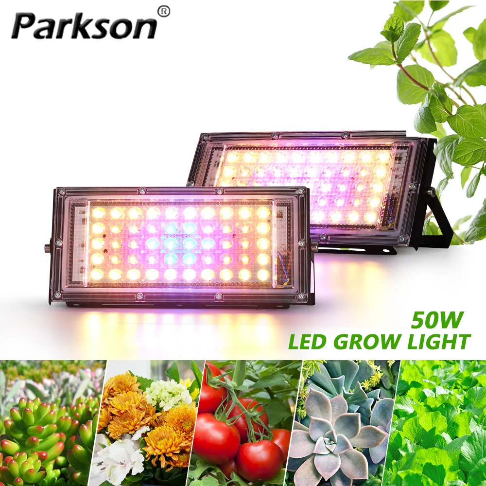 

50W Full Spectrum LED Grow Light Hydroponics Growing System Waterproof IP65 Led Plant Light For Seeds Fruit Greenhouse Planting