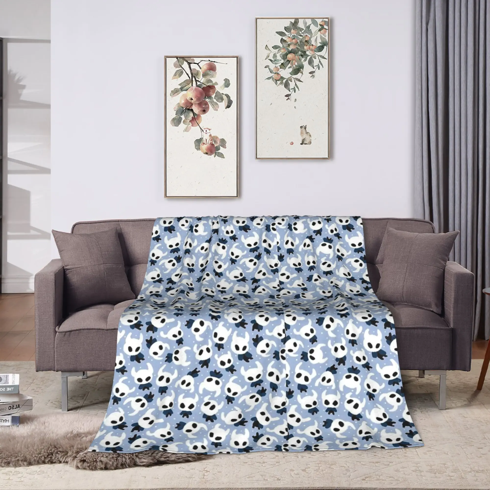 Hollow Knight Pattern Blanket Quality Warm Soft  Bedding Throws Winter Kids Outdoor Fluffy Bedspread