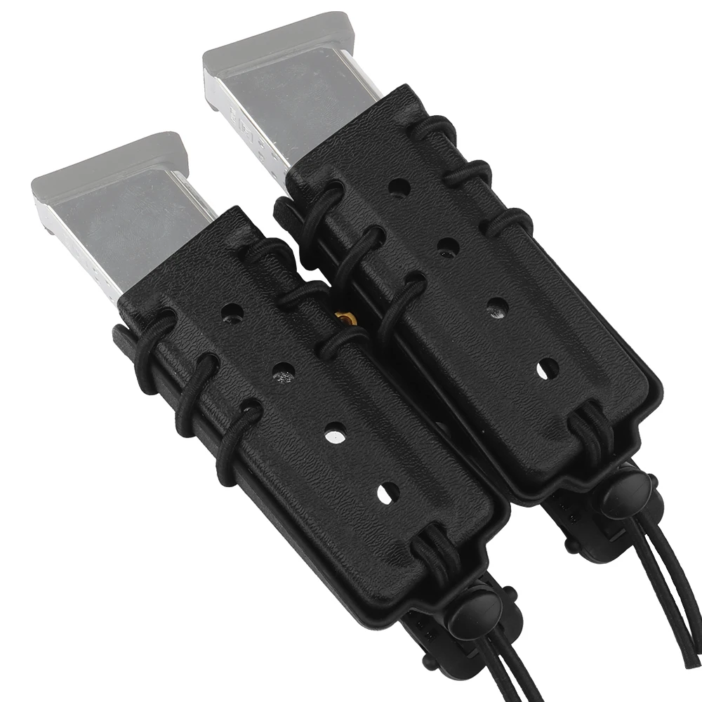 Double Extended 9mm Magazine Pouch Quick Pull Tactical Pistol Open Top Molle  Magazine Box Mag Pouch for 9MM .40cal Glock STI