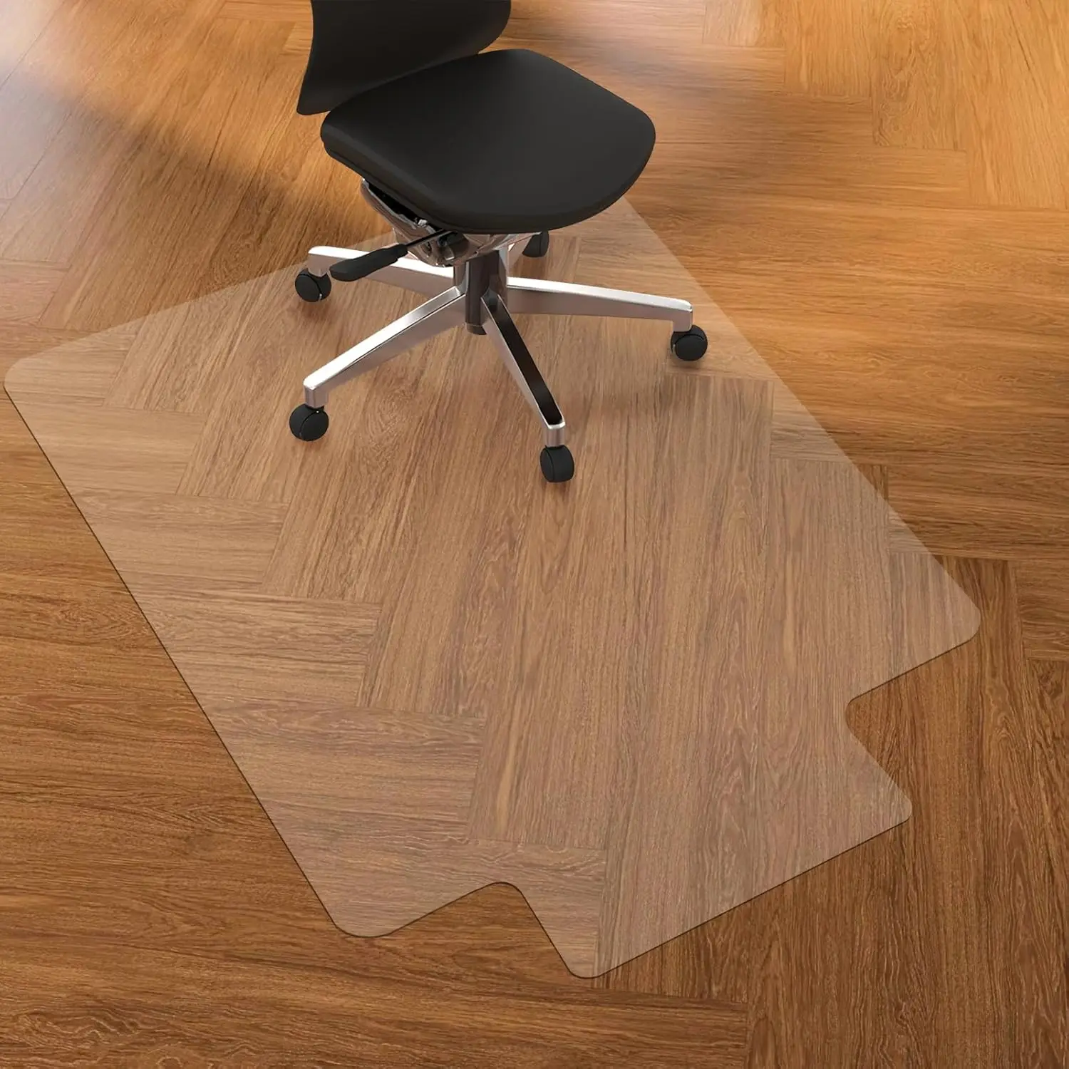 Clear PVC Office Chair Mat - Stronger & Durable Desk Mat for Hardwood Floor, Non-Slip Floor Protector for Office Chair