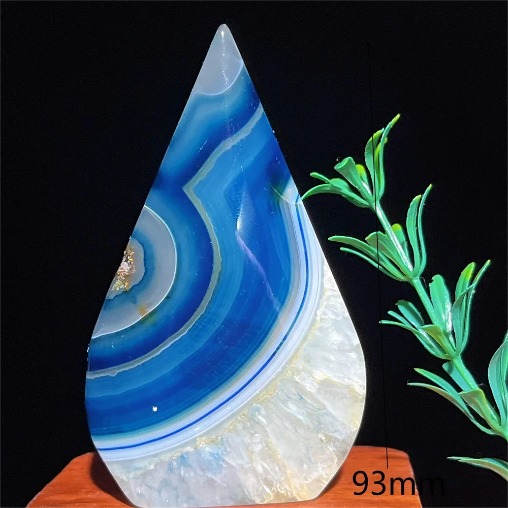 Blue Lace Agate Flame Line Point Natural Crystal Stone Quartz Decoration  Ornaments Energy Healing Reiki Gemstone Home Minerals