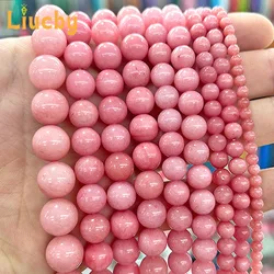 5A 4/6/8/10/12MM Natural Chinese Chalcedony Stone Light red Round Beads For Jewelry Making DIY Bracelets Necklace 15