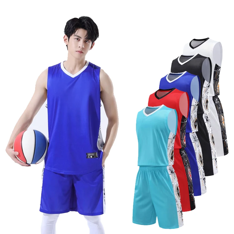 High Quanlity Men's Basketball Jersey Shirts Kids Basketball Shirt Sleeveless Uniforms Customize Prefessional Match Sport Set