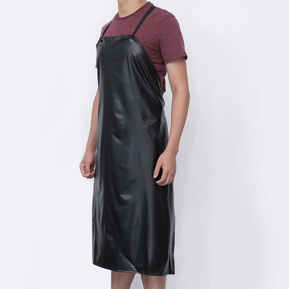 

3pcs Waterproof Pvc Heavy Duty Greaseproof Acid Alkali Resistant Kitchen Apron For Commercial Use Sleeveless Halter Neck Apron