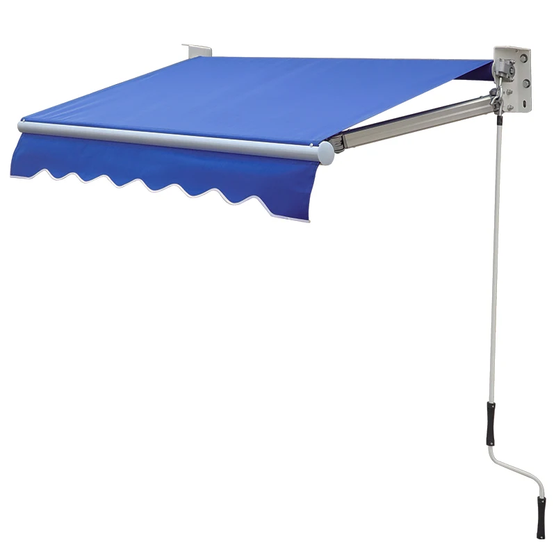 ATV&UTVModern 2/1.5 Meter Waterproof Curved Sunshade Awning Strong Aluminum Alloy Frame Remote Control Retractable Patio Garden