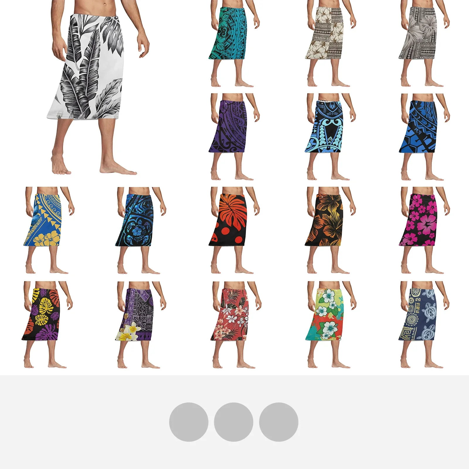 Polynesian Tribal Pohnpei Totem Tattoo Prints New Summer Men Indoor Loose Home Short Skirt Men Casual Vintage Leaf Print Slim