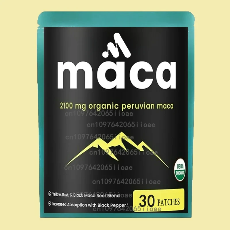 

30 пластырей, органические прозрачные пластыри из корня маки с черным + красным + желтым перуанским экстрактом корня маки для мужчин и женщин