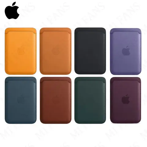 Para IPhone 17 16 15 13 14 Pro Max Plus fundas accesorios-funda Original de cuero Apple Magsafe cartera tarjetero magnético
