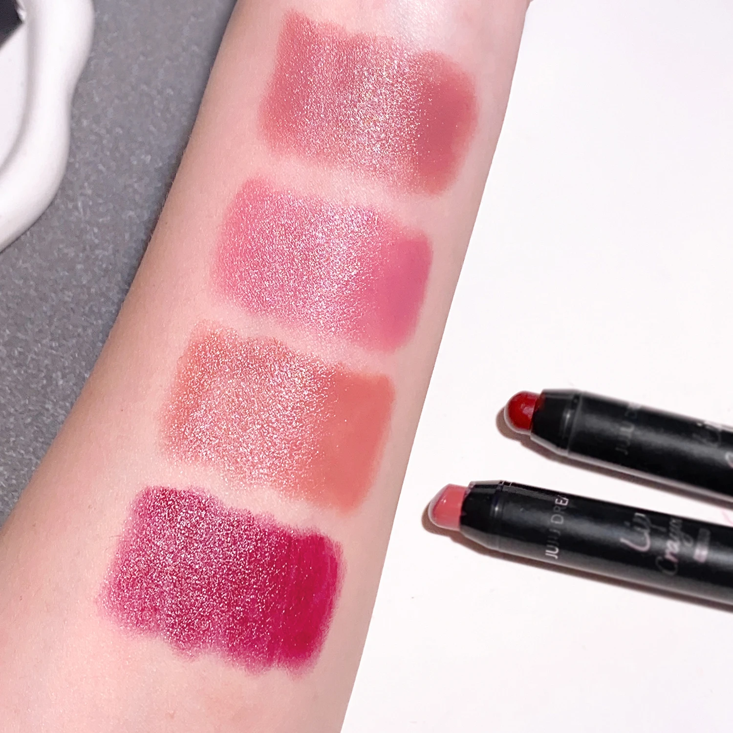 매트 매트 매트 립스틱 펜, 벨벳, 논페이드, 논스틱, 립스틱, 화이트, 저채도