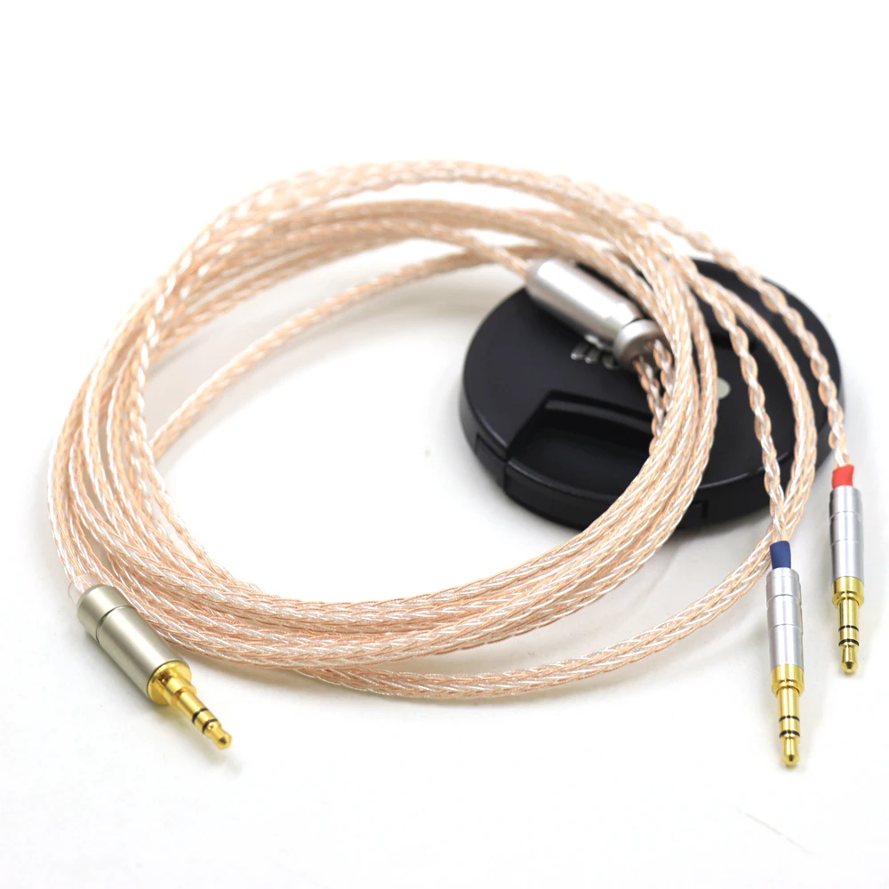 

16Cores Single Crystal Copper Silver Mixed Headphone Upgrade Cable for Hifiman Sundara Ananda HE1000se HE6se HE400