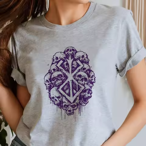 Berserk shirt girl Grunge Pastel Digital Comfortable Vintage 80s t-shirt Retro Psychedelic University Trendy Classic hip hop