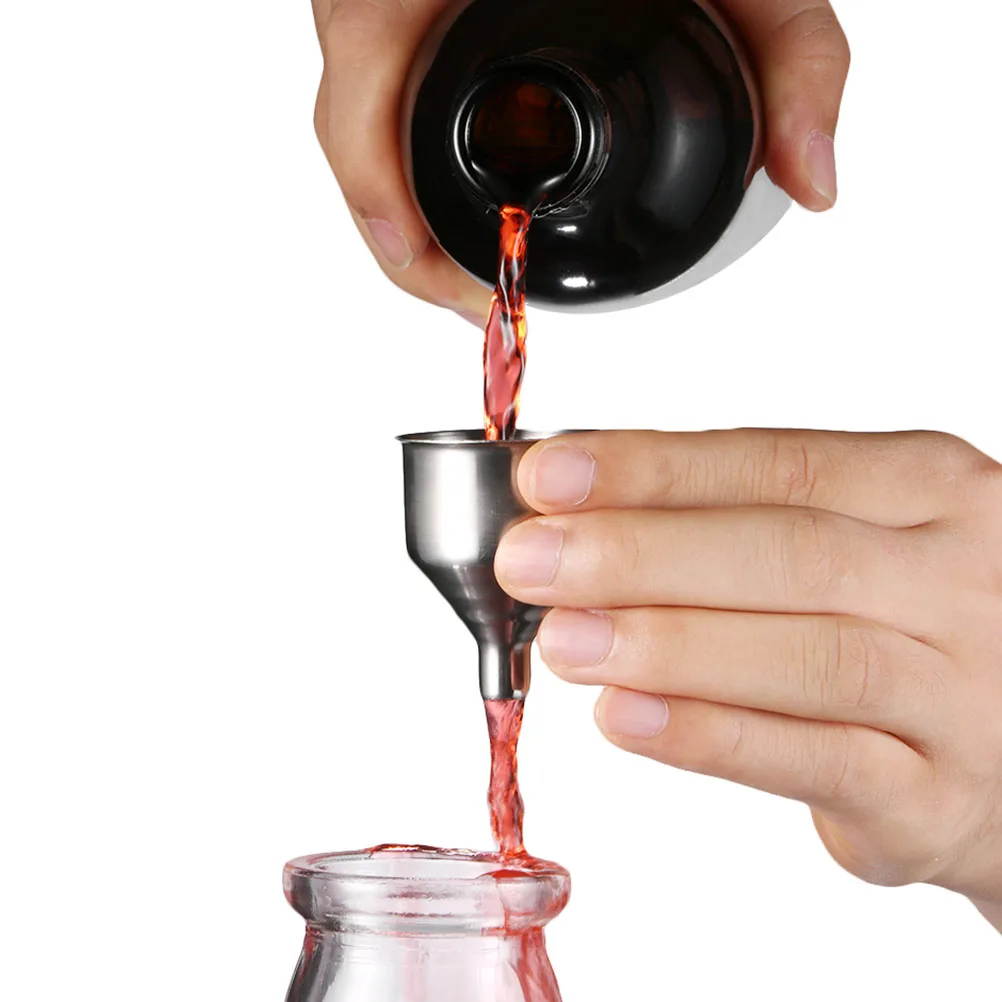 

6pcs Stainless Steel Oil Transferring For Home Use Liquid Wine Soy Sauce Oil Funnel Kitchen Cooking Tools Dispensing