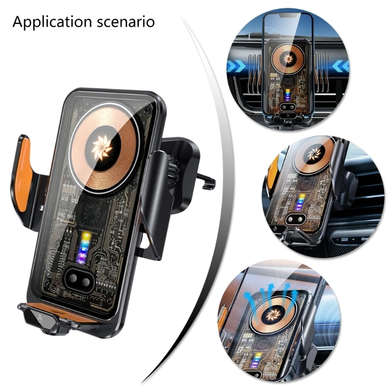 

66W Беспроводная быстрая зарядка Автомобильная подставка для крепления зарядного устройства 2 в 1 для мобильного телефона