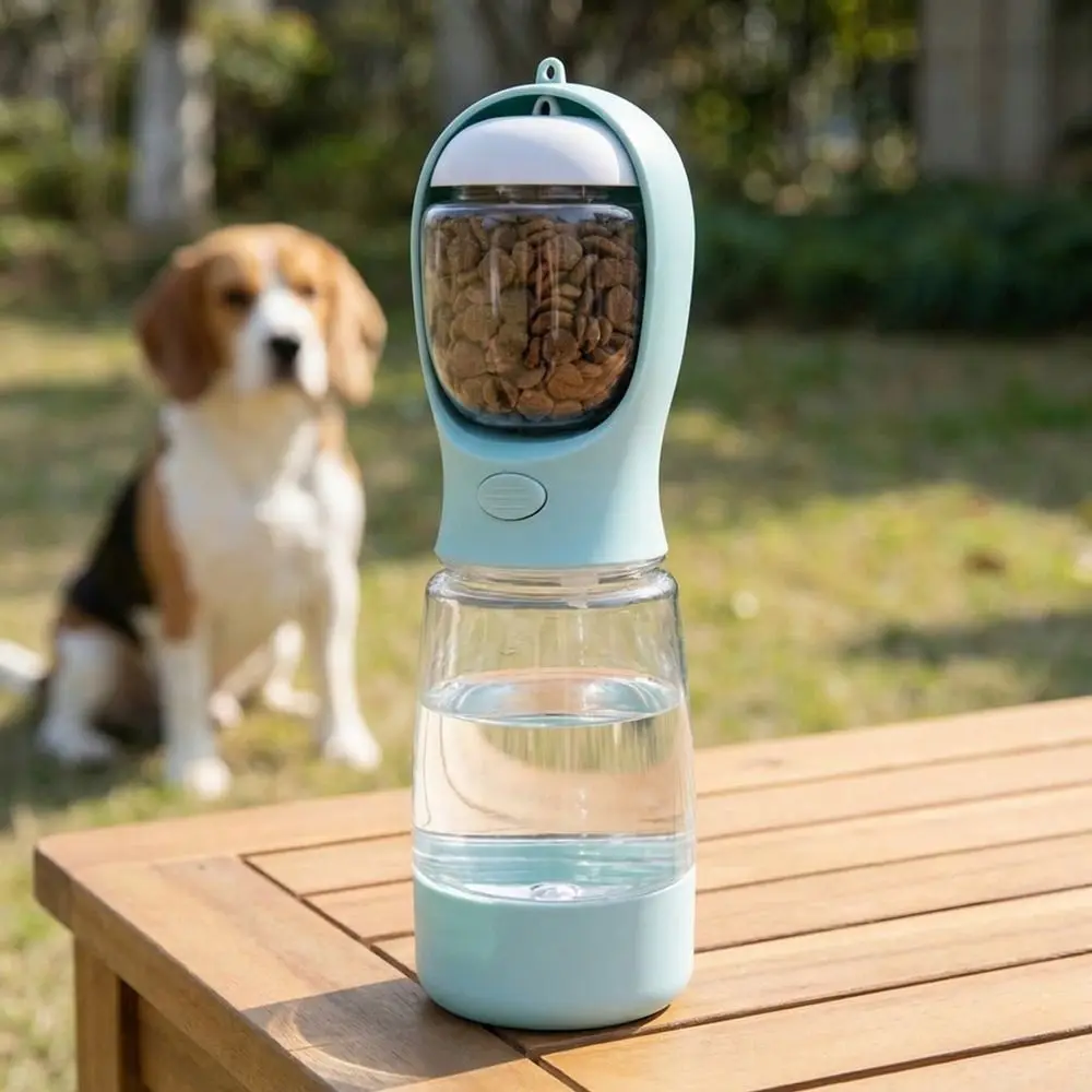 

Travel Pet Cup 3 in 1 Pet Outdoor Companion Cup Leak Proof Plastic Dog Food Dispenser Portable Cat Water Dispenser Dog Walking