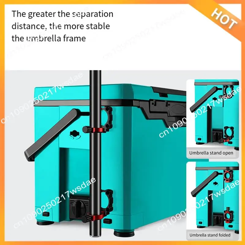 X08A Angeln Regenschirm Ständer Halter Faltbare Halterung Anti-Rost Tragbare Teile Abnehmbare Für Angelgerät Box Schwarz