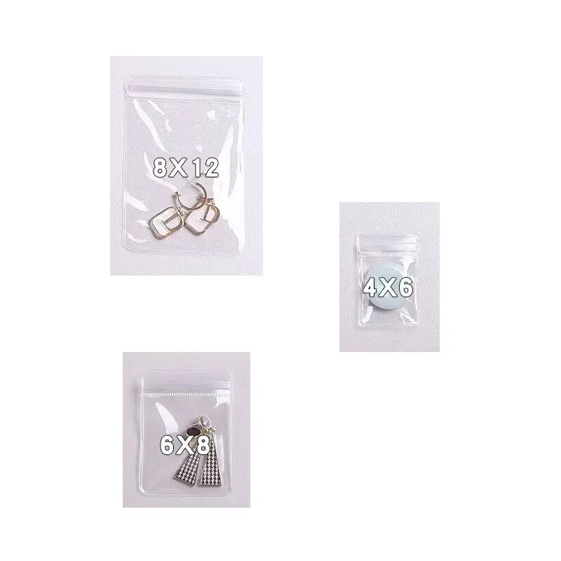 30Pcs Transparent PVC Jewelry Pouches Zip Storage Bag for Earring Necklace Jewelry Anti-Oxidation Display Packaging Bags