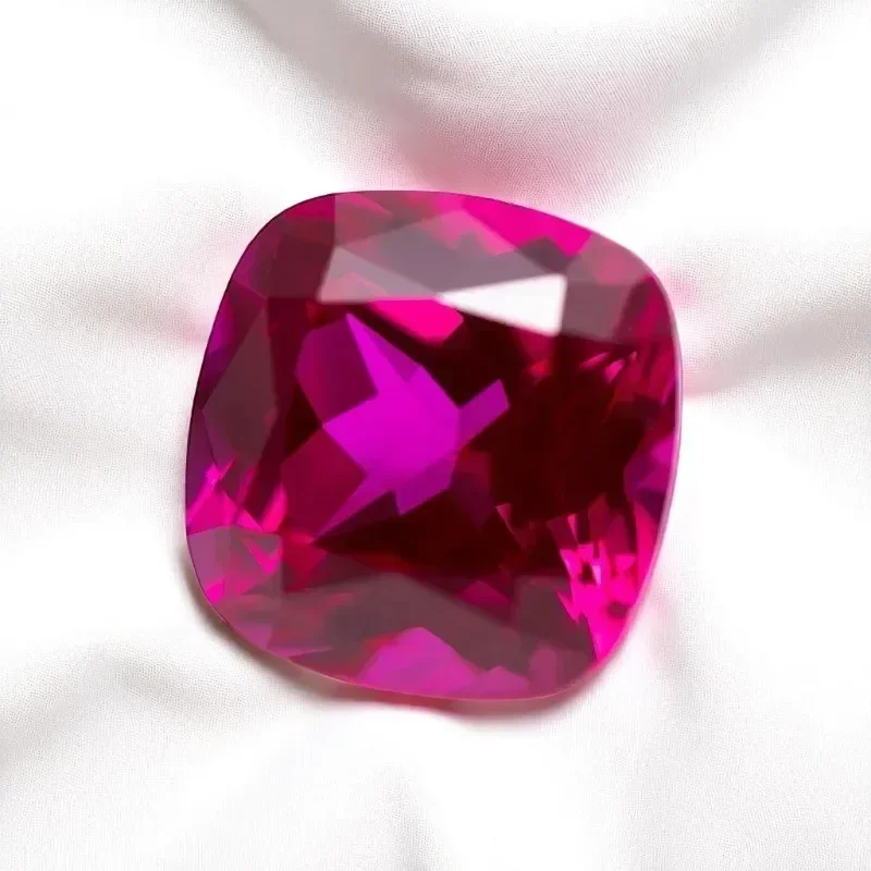 روبيليت اللون مختبر روبي وسادة شكل VVS1 سحر صنع المجوهرات DIY حلقة قلادة أقراط شهادة المواد الرئيسية