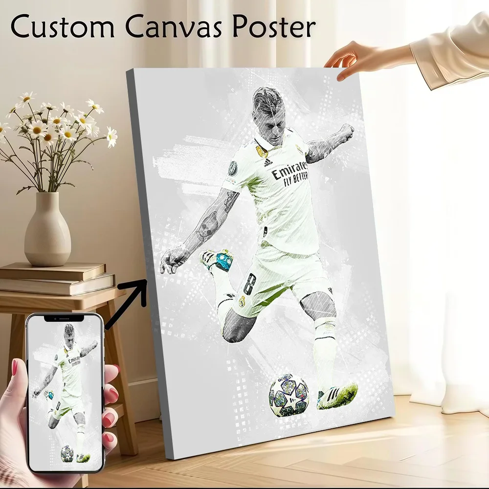 Toni Kroos Canvas Poster Customizable Printed Canvas Painting Wall Art for Fans Room Decoration Aesthetic Wand Deko Pictures