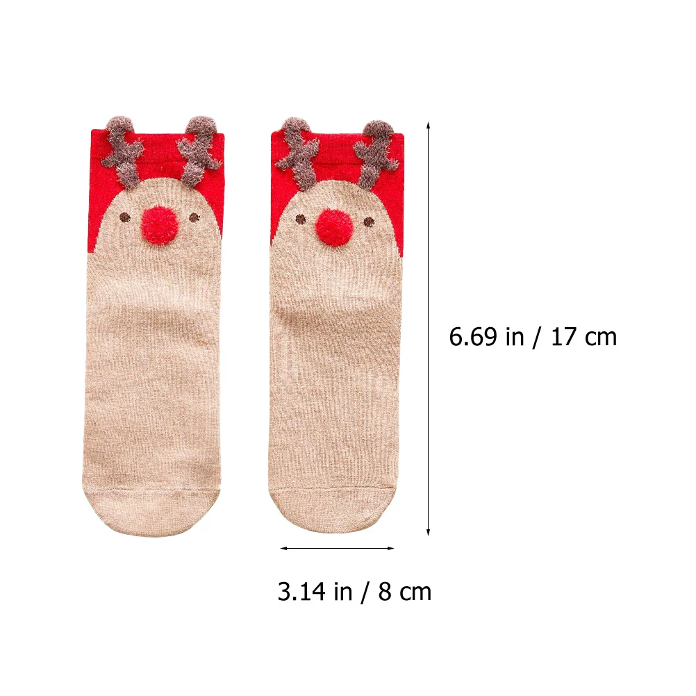 

4pcs Christmas Socks Women'S Premium Cotton Party Decorative Xmas Fashionable Warm Stockings Red Mixed Color Festival Gift