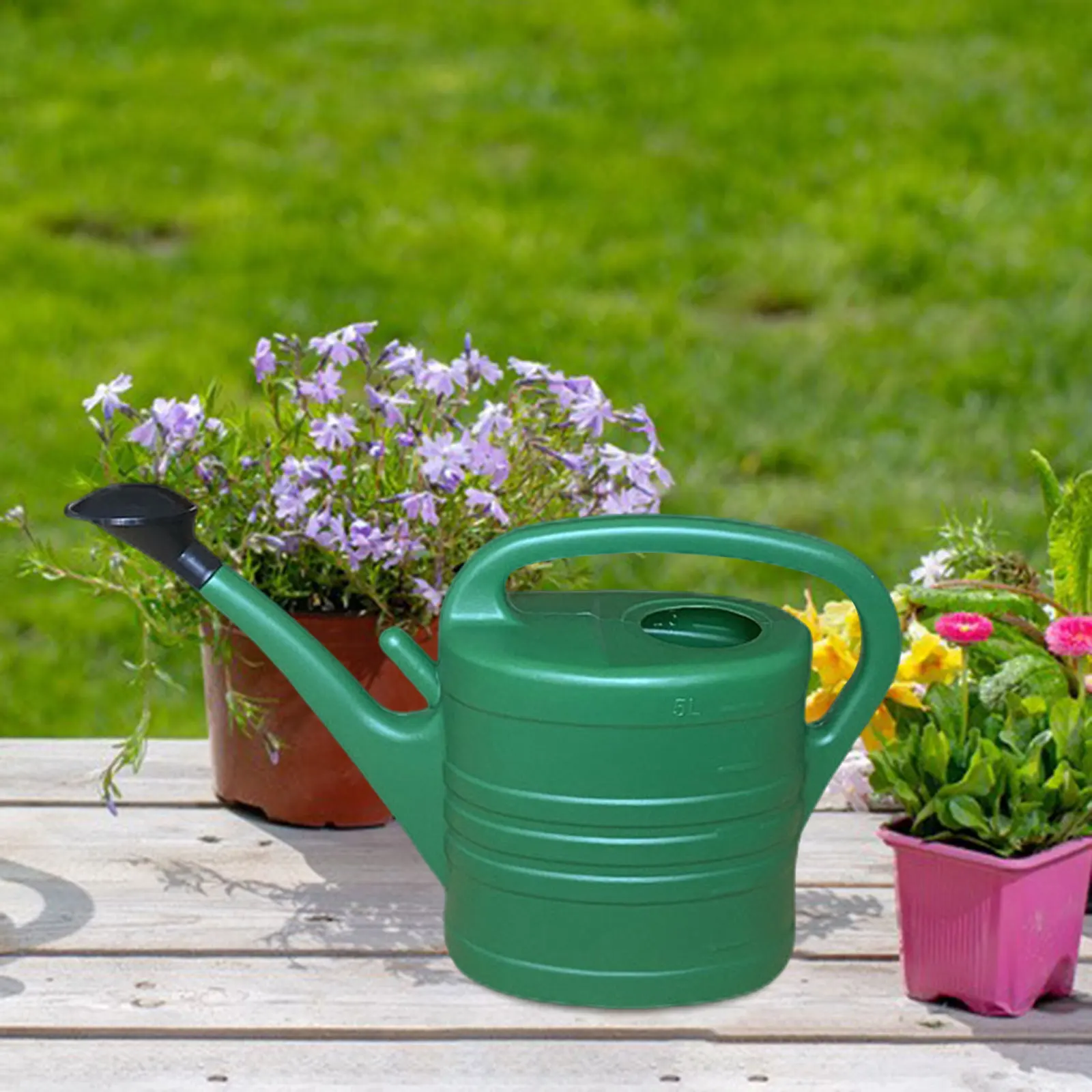 Regadera con mango, herramientas de jardinería, boquilla extraíble, flores de jardín moderna para regadera, plantas de interior y exterior