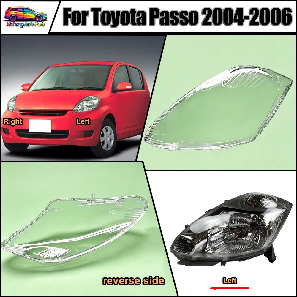 For Toyota Passo 2004 2005 2006 Headlamp Cover Transparent Mask Lamp Shade Headlight Shell Lens Replace The Original Lampshade