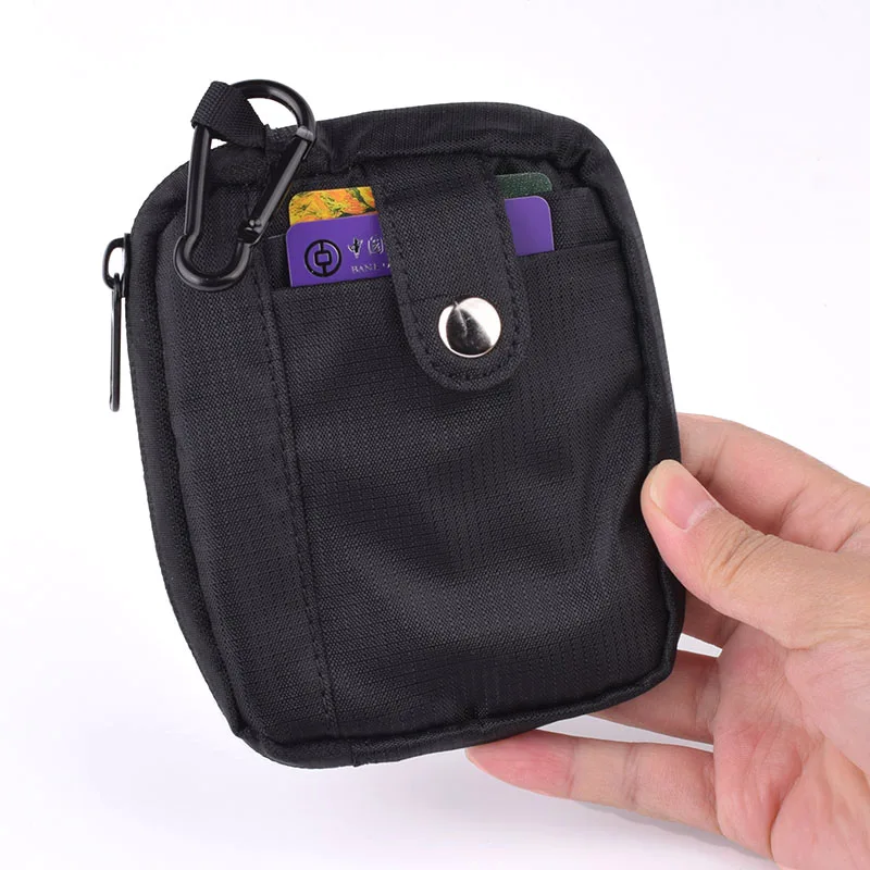 Black Minimalist Coin Purse For Shoulder Sling Wallet Japanese Style Mini Money Bag Wear-resistant Purse with Zipper Card Holder