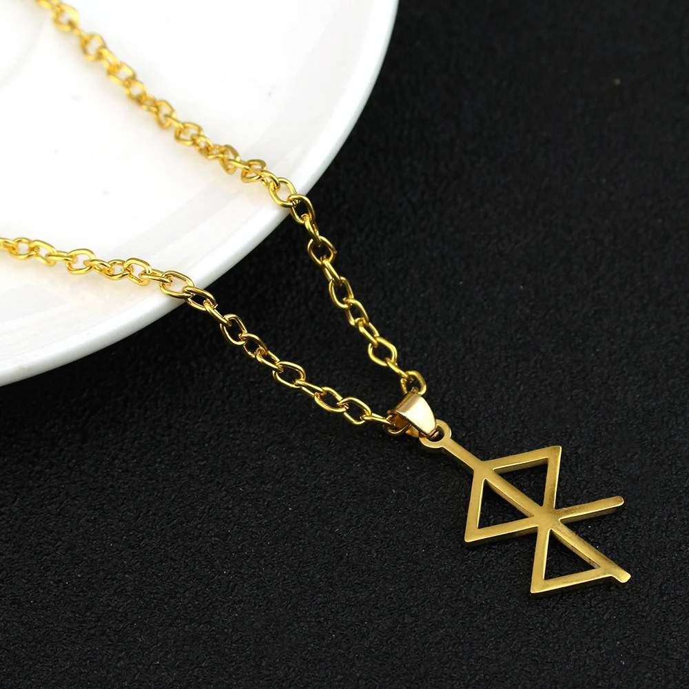 Rune Amulet for Love and Peace Small Charms Pendant Necklace Stainless Steel Norse Runes Collection