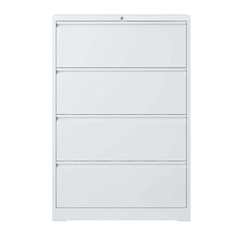 Classeur latéral 4 MEL, armoire blanche avec serrure, classeur verrouillable pour le bureau à domicile, classeur en métal verrouillable